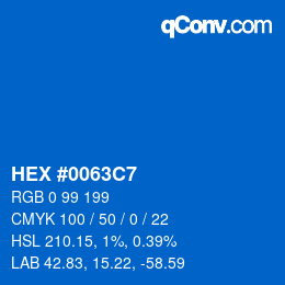 Color code: HEX #0063C7 | qconv.com