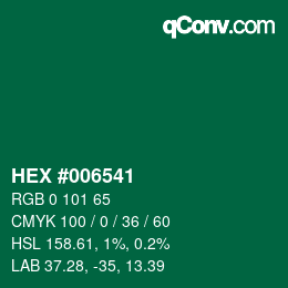 颜色代码: HEX #006541 | qconv.com