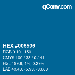 Code couleur: HEX #006596 | qconv.com