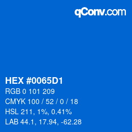 Color code: HEX #0065D1 | qconv.com