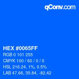 Color code: HEX #0065FF | qconv.com