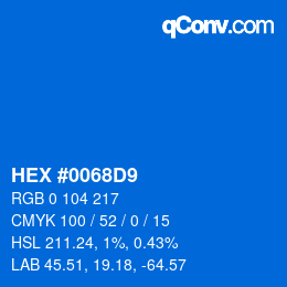 Color code: HEX #0068D9 | qconv.com