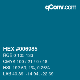 Color code: HEX #006985 | qconv.com