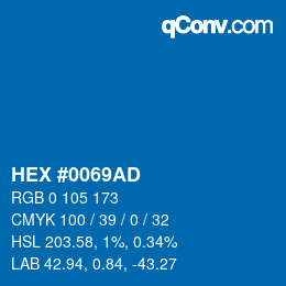Código de color: HEX #0069AD | qconv.com