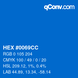 Color code: HEX #0069CC | qconv.com