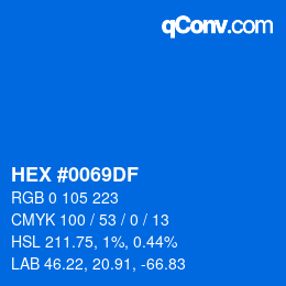 Color code: HEX #0069DF | qconv.com