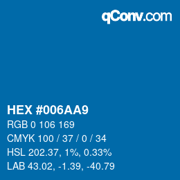 颜色代码: HEX #006AA9 | qconv.com