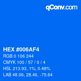 Color code: HEX #006AF4 | qconv.com