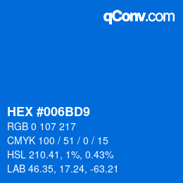 Color code: HEX #006BD9 | qconv.com