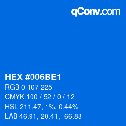 Color code: HEX #006BE1 | qconv.com