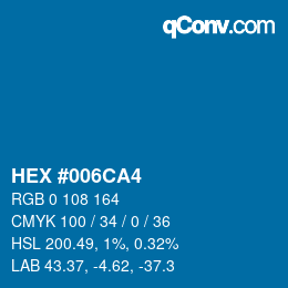 Color code: HEX #006CA4 | qconv.com