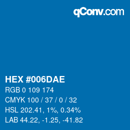 颜色代码: HEX #006DAE | qconv.com