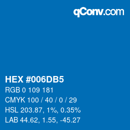 Color code: HEX #006DB5 | qconv.com