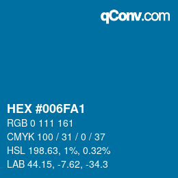 Color code: HEX #006FA1 | qconv.com