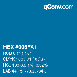 Código de color: HEX #006FA1 | qconv.com