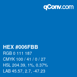 Color code: HEX #006FBB | qconv.com