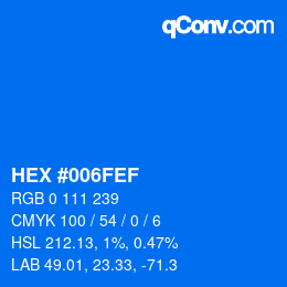 Color code: HEX #006FEF | qconv.com