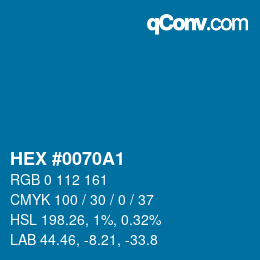 Color code: HEX #0070A1 | qconv.com