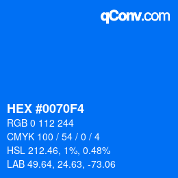 Color code: HEX #0070F4 | qconv.com