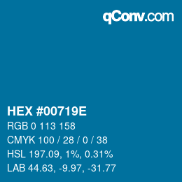 Color code: HEX #00719E | qconv.com