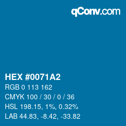 Color code: HEX #0071A2 | qconv.com