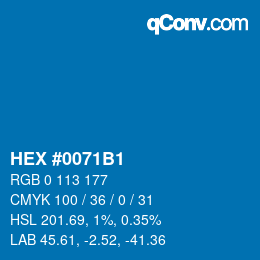Color code: HEX #0071B1 | qconv.com