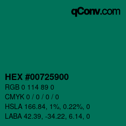 Color code: HEX #00725900 | qconv.com