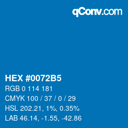 Color code: HEX #0072B5 | qconv.com