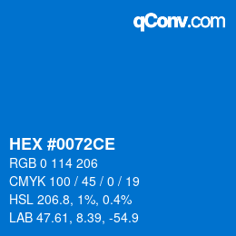 Farbcode: HEX #0072CE | qconv.com