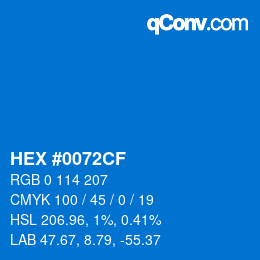 颜色代码: HEX #0072CF | qconv.com