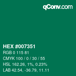 Color code: HEX #007351 | qconv.com