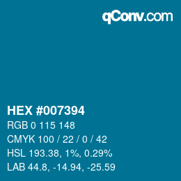 Color code: HEX #007394 | qconv.com