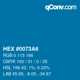 Color code: HEX #0073A6 | qconv.com