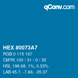 Color code: HEX #0073A7 | qconv.com