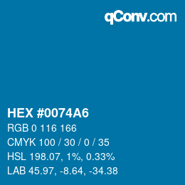 Color code: HEX #0074A6 | qconv.com