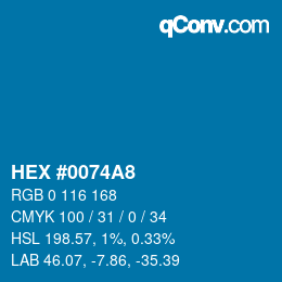 Color code: HEX #0074A8 | qconv.com