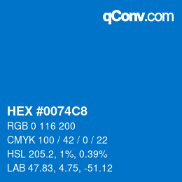 Color code: HEX #0074C8 | qconv.com