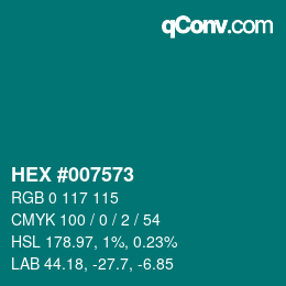 Código de color: HEX #007573 | qconv.com