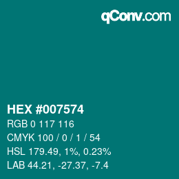 Color code: HEX #007574 | qconv.com