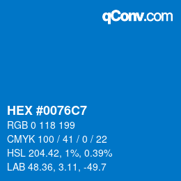 Color code: HEX #0076C7 | qconv.com