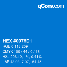 Color code: HEX #0076D1 | qconv.com