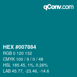 Código de color: HEX #007884 | qconv.com