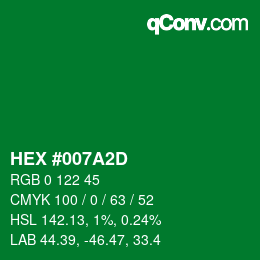 Color code: HEX #007A2D | qconv.com