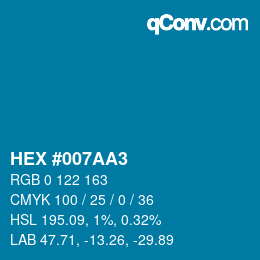 Color code: HEX #007AA3 | qconv.com