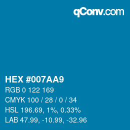 Color code: HEX #007AA9 | qconv.com