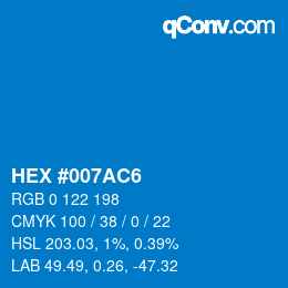 Color code: HEX #007AC6 | qconv.com