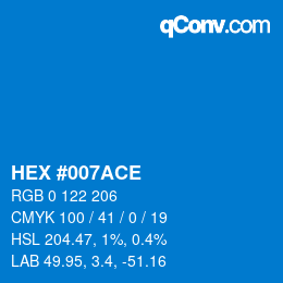 Color code: HEX #007ACE | qconv.com