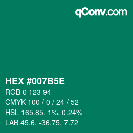 Código de color: HEX #007B5E | qconv.com