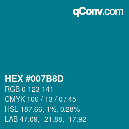Color code: HEX #007B8D | qconv.com