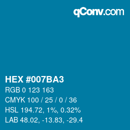 カラーコード: HEX #007BA3 | qconv.com